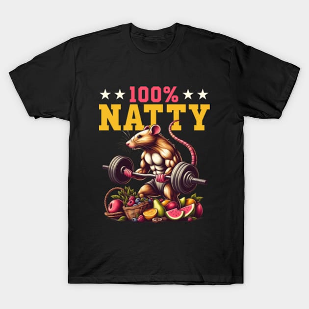 100% Natty Funny Gym Rat Fitness Bodybuilding For Men Women T-Shirt by GreenCraft